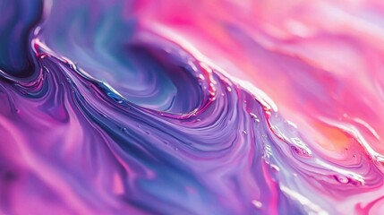 Poster - Abstract Colorful Fluid Swirls in Vibrant Pink and Purple Tones