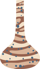 Poster - Stylish ceramic vase with abstract brown and beige stripes and blue dots decoration, perfect for adding a touch of modern elegance to any home decor