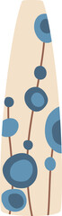 Poster - Close up view of an ironing board cover featuring a minimalist design with blue circles and brown stems on a beige background, creating a simple yet stylish pattern for laundry tasks