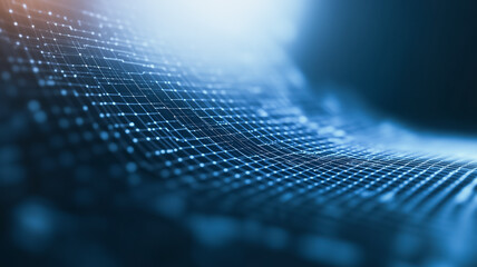 Poster - digital wave: a mesmerizing abstract background showcasing an intricate network of glowing blue line