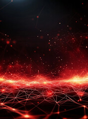 Wall Mural - Abstract background with red glowing light streaks and particles creating dynamic visual effect. interplay of light and shadow evokes sense of energy and movement