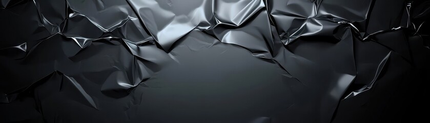 Wall Mural - shiny black and silver foil background texture, sparkling metallic abstract design for festive celeb