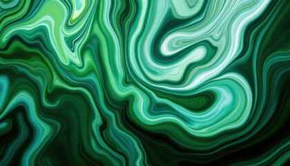 Poster - Abstract green marble waves pattern in fluid motion with vibrant swirls