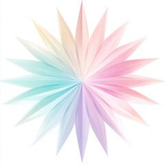 Poster - Pastel Starburst Design, vibrant geometric patterns radiating in soft hues, perfect for digital projects and creative backgrounds.