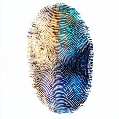 Poster - Intricate Artistic Fingerprint Design, detailed lines forming a unique pattern, suitable for digital projects, transparent background for versatility