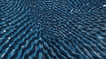 Poster - Blue wave pattern creates a mesmerizing texture resembling flowing water at a close-up angle