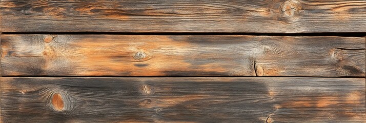 Wall Mural - Rustic wood plank surface with empty space for text overlay.