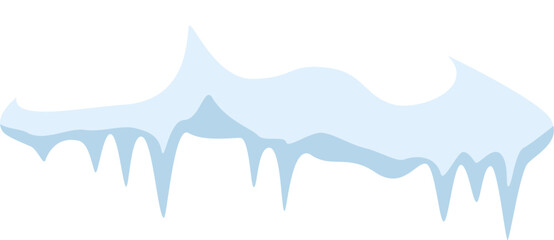 Poster - snowdrift with icicles hanging down melting in the sun creating a winter wonderland landscape, perfe