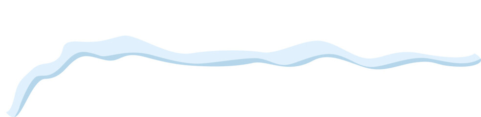 Poster - light blue wavy line flowing gracefully across a plain white background, creating a minimalist and e