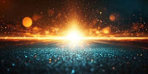Wall Mural - glowing glitter background with dramatic lighting effects, ideal for digital art and design projects