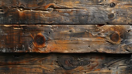 Weathered wooden planks with natural texture and knots