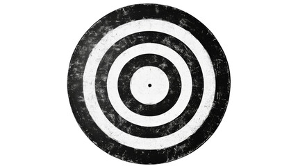 black and white target with transparent background representing aiming for success