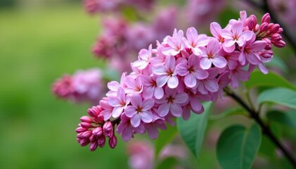 Wall Mural - Blooming lilac in full bloom with pastel hues, tree, garden, color