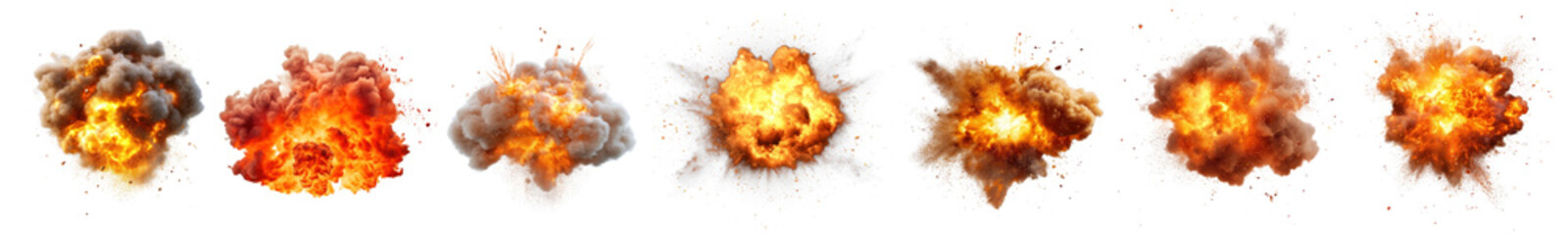 Wall Mural - PNG Fire bomb explosion, element set on transparent background