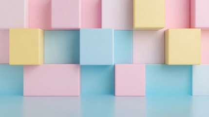 Wall Mural - Abstract Background with Soft Pastel Colored Blocks in Arrangement for Modern Design Projects