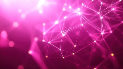 Wall Mural - Pink network connection glowing abstract background