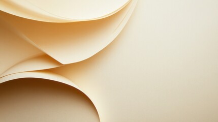 Poster - Gentle curves of beige paper create a serene and artistic composition, showcasing the beauty of simplicity while inviting the viewer to appreciate texture and form