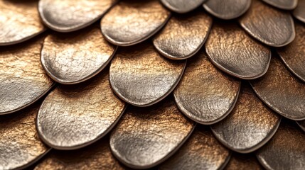 Poster - Luxurious Golden Repeating Pattern, Close-up, Bold Graphic Design, Metallic Material Surface