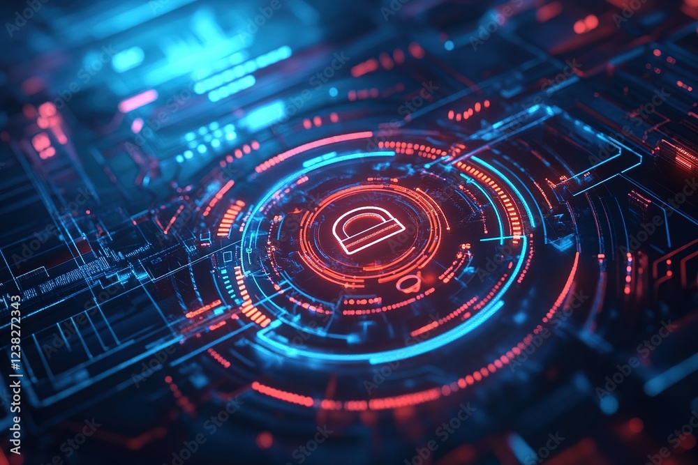 Abstract technology cyber security privacy information network concept ...