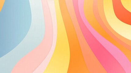 Poster - Vibrant Abstract Colorful Waves in Soft Pastel Hues for Artistic Backgrounds and Creative Design Concepts