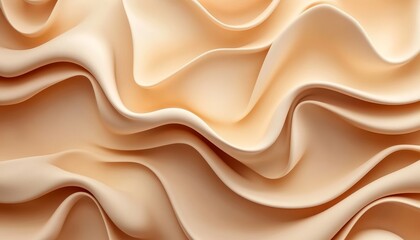 Poster - Seamless Soft Beige 3D Low Profile Style, Delicate, Gentle, Light Wave Texture Pattern Background