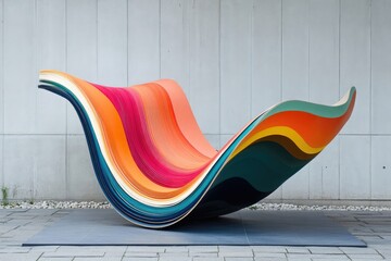 Poster - Curved flowing sheets with bold, contrasting colors creating an energetic motion effect