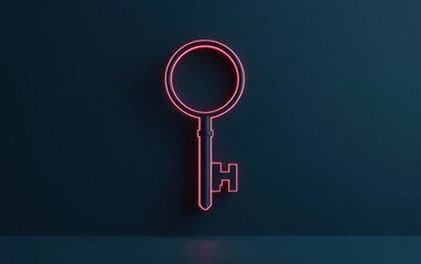 Poster - A neon key design against a dark backdrop, symbolizing access, security, and unlocking potential.