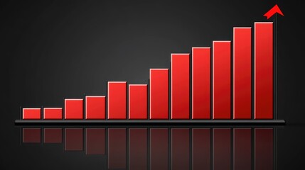 Aufkleber - Dark and moody financial chart with red declining lines, economic downturn, stock market crash, recession concept, financial crisis.
