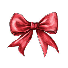 Wall Mural - sketch style illustration: red ribbon bow