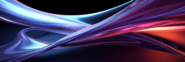 Poster - colorful abstract waves of liquid glass with holographic highlights in a vibrant background for arti