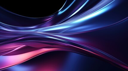 Poster - abstract liquid glass waves in futuristic holographic design with vibrant colors and smooth flowing 