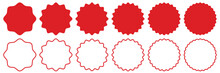 Blank badge sticker label and red starburst set