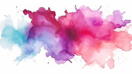 Poster - Vibrant Abstract Watercolor Stain in Shades of Pink and Blue, Artistic Background for Various Creative Projects, Artistic Fluid Design Element