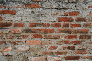 Poster - A close-up of an aged brick wall, showing its rich texture and history. Ancient Brick Wall Texture: Awe-Inspiring Rustic sharp detail Background
