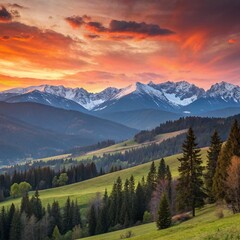 Wall Mural - panorama mountain autumn landscape