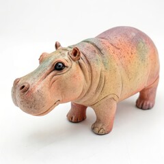 Canvas Print - Clay Hippo on a white background