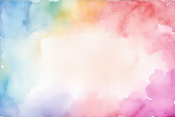 Poster - colorful watercolor vignette background with soft blends of pastel shades for creative projects and 