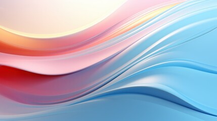 Poster - soft abstract 3d waves in pastel colors featuring fluid motion and gentle curves with a harmonious b