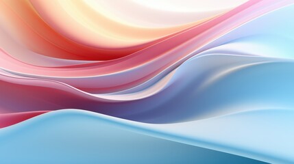 Poster - abstract 3d waves in pastel colors with soft curves and flowing motion for modern backgrounds and di