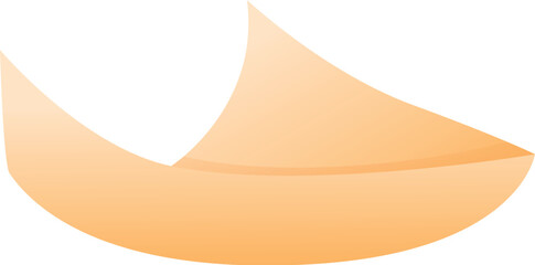 Poster - Light orange folded paper corner creating an abstract sailboat shape with gradient effect, isolated on white background