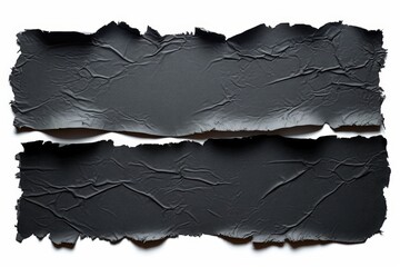 Poster - Textured Black Torn Paper Pieces for Creative Art Backgrounds or Graphic Design Projects