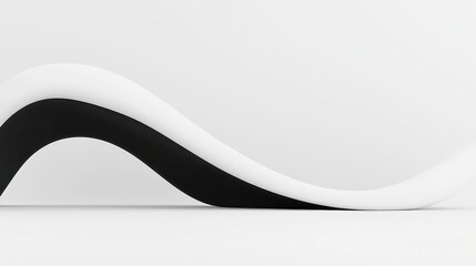 Poster - Geometric Harmony, an exploration of abstract simplicity through balanced black-and-white patterns, showcasing minimalism in a clean, open space.