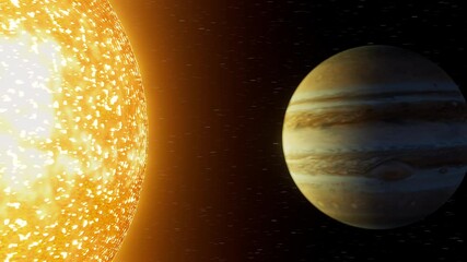 Wall Mural - animation of the solar system, the movement of planets around the sun. 3d render.