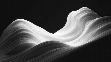 Poster - Monochrome Depths, an abstract grayscale composition featuring intricate layers, a minimalist backdrop, an uncluttered environment, emphasizing depth and simplicity.
