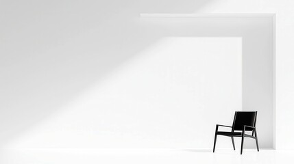 Poster - Negative Space Harmony, a balanced monochrome composition showcasing open areas, minimalist design, clean lines, and an emphasis on free space for visual tranquility.