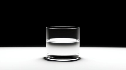 Poster - Negative Space Glow, an artistic exploration of stark contrasts, emphasizing the interplay of light and shadow within a minimalist black-and-white composition.