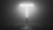 © Cdel - Moody Nightscape, a black-and-white artwork enveloped in fog, featuring a minimalist backdrop that enhances the air of mystery and invites introspection.