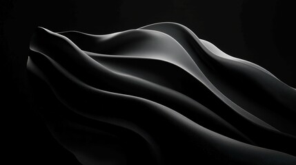 Poster - Noir Haze, an elegant black-and-white abstraction, featuring a minimalist backdrop, soft contrasts, and ample negative space, evoking a sense of calm and intrigue.