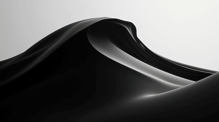 Poster - Noir Haze, an elegant black-and-white abstraction, featuring smooth gradients, a minimalist backdrop, and an open composition that evokes a sense of calm and depth.
