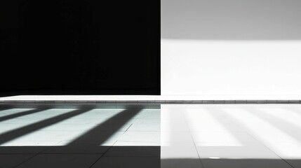 Poster - Noir Reflection, a shadowy monochrome scene evoking contemplation, featuring a minimalist background and a clean, simple setting that invites introspection and tranquility.